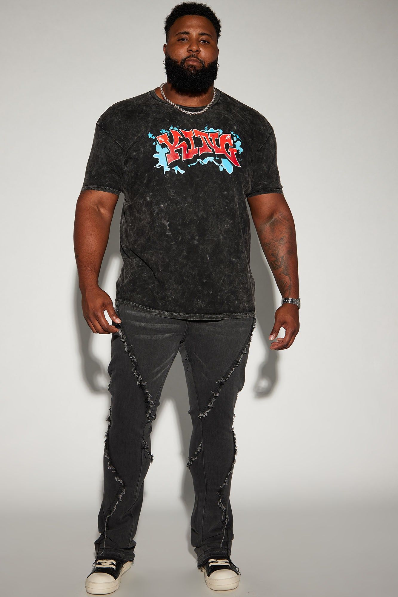 Want To Fray Stacked Skinny Flare Jeans - Black sold by Fashion Nova product image thumbnail 6