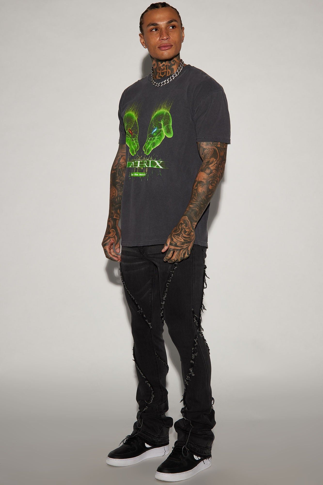 Want To Fray Stacked Skinny Flare Jeans - Black sold by Fashion Nova product image thumbnail 2