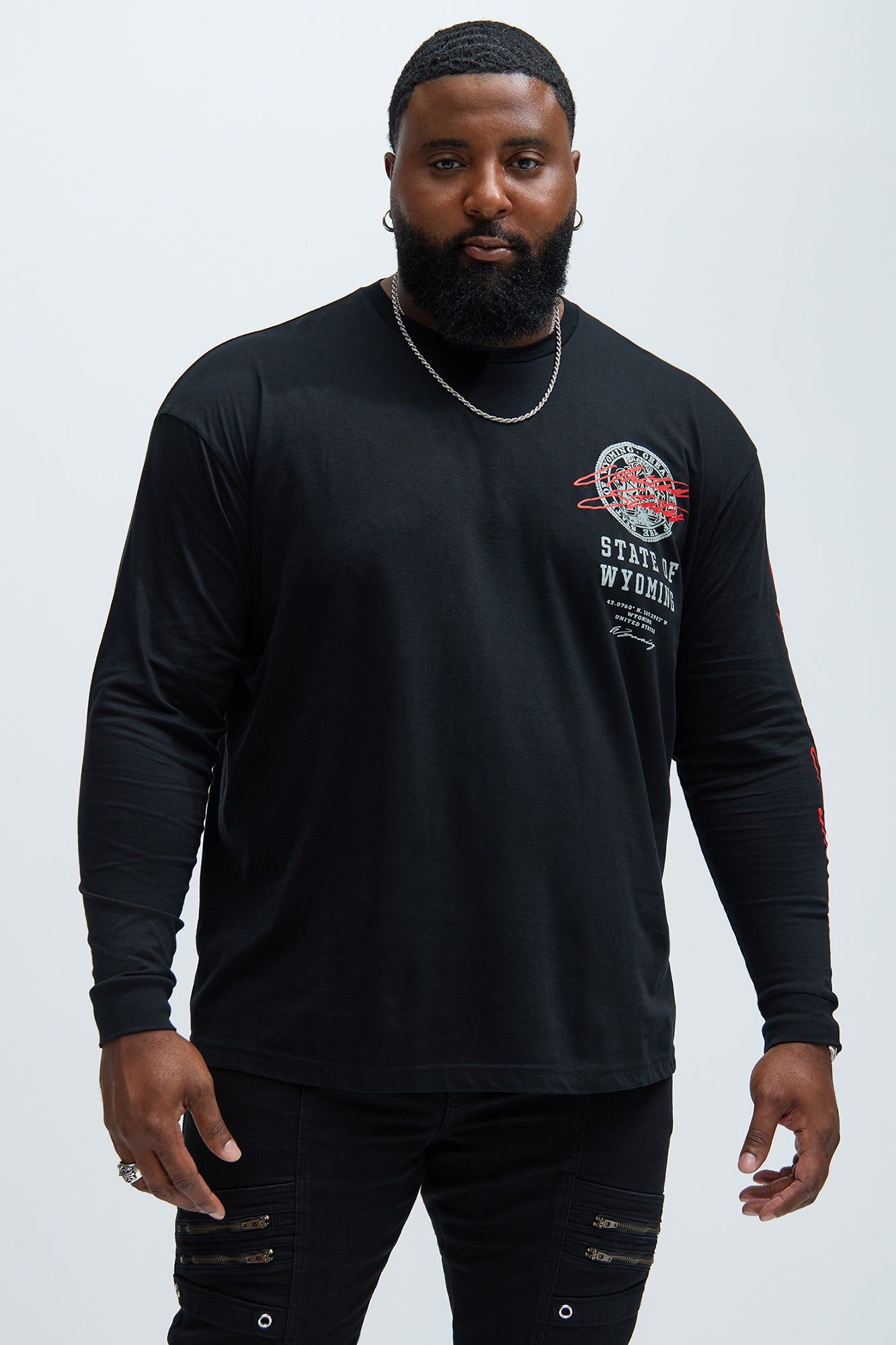 State Of Wyoming Long Sleeve Tee - Black sold by Fashion Nova product image thumbnail 5