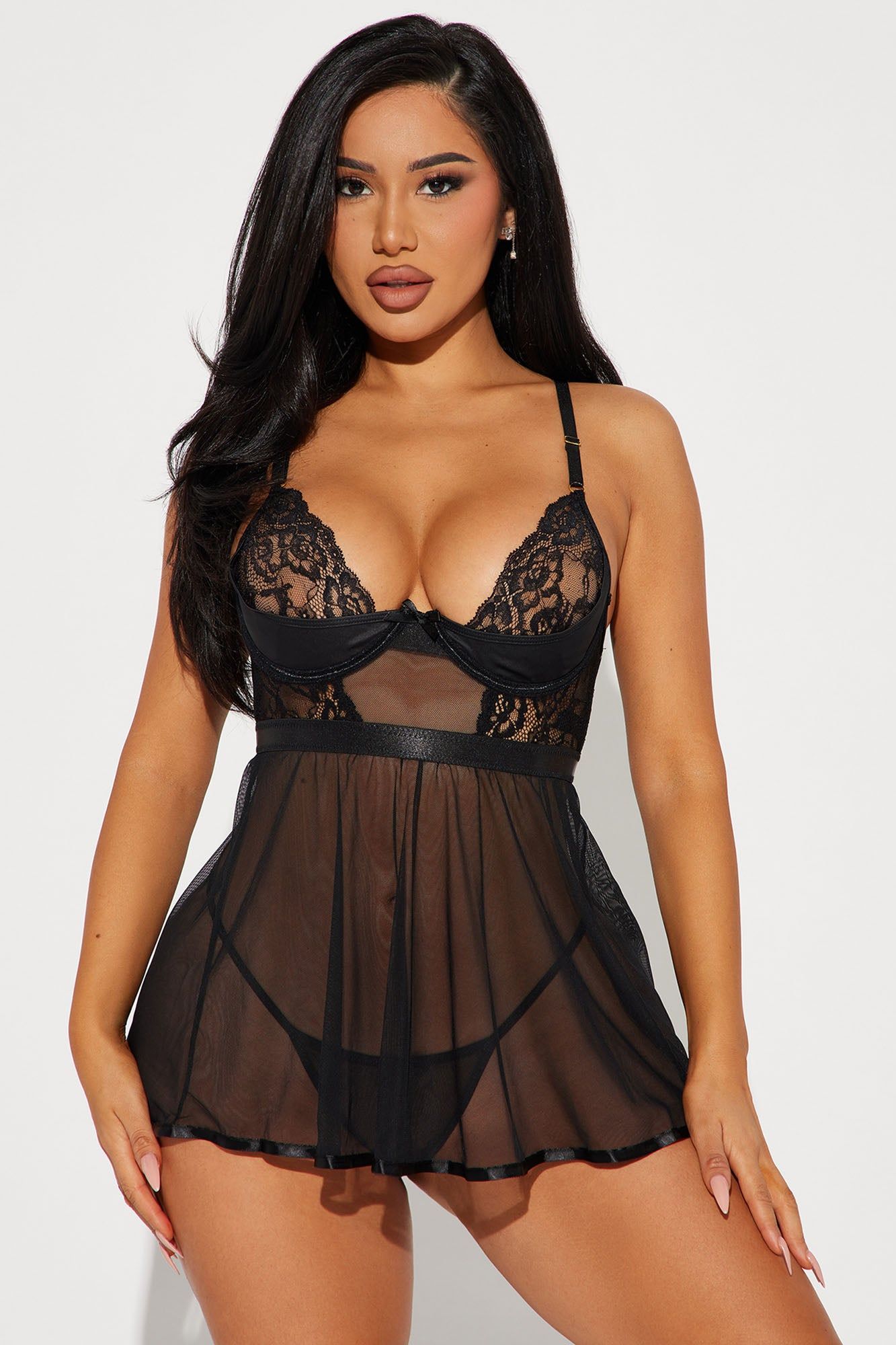 Love Like This Mesh Babydoll - Black sold by Fashion Nova