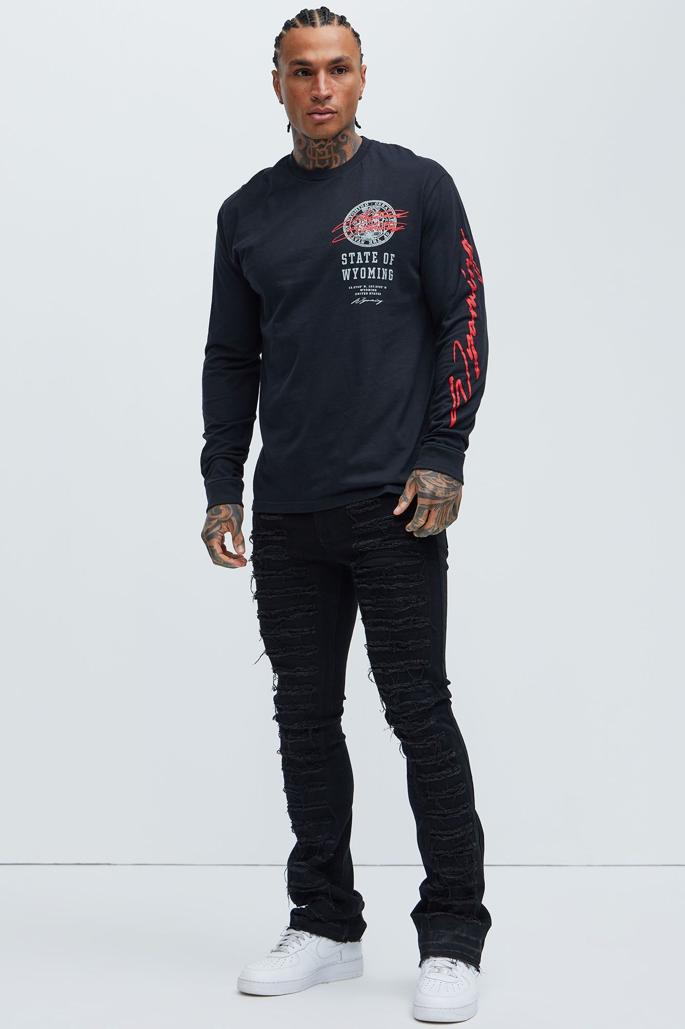 State Of Wyoming Long Sleeve Tee - Black sold by Fashion Nova product image thumbnail 3