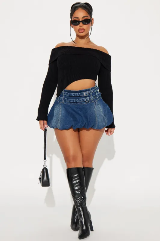 Bianca Bubble Denim Micro Mini Skirt - Dark Wash sold by Fashion Nova