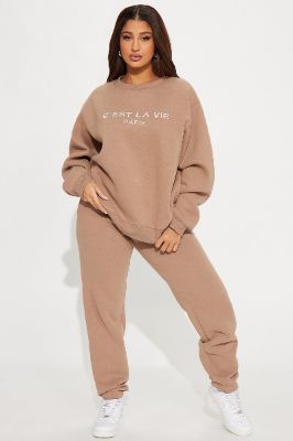 C’est La Vie Sweatpant Set - Mocha sold by Fashion Nova