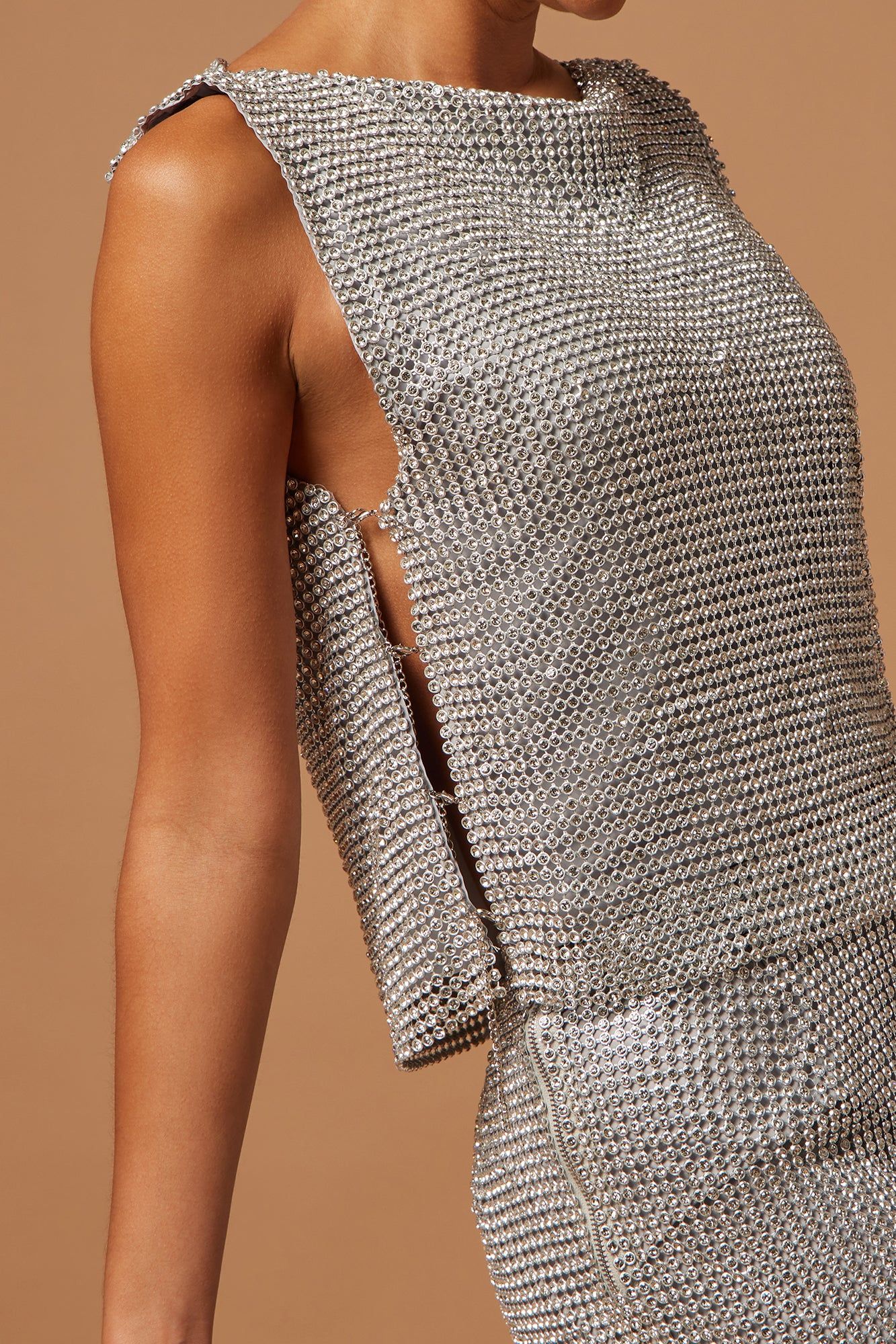 Joanna Rhinestone Chainmail Top - Silver sold by Fashion Nova product image thumbnail 3