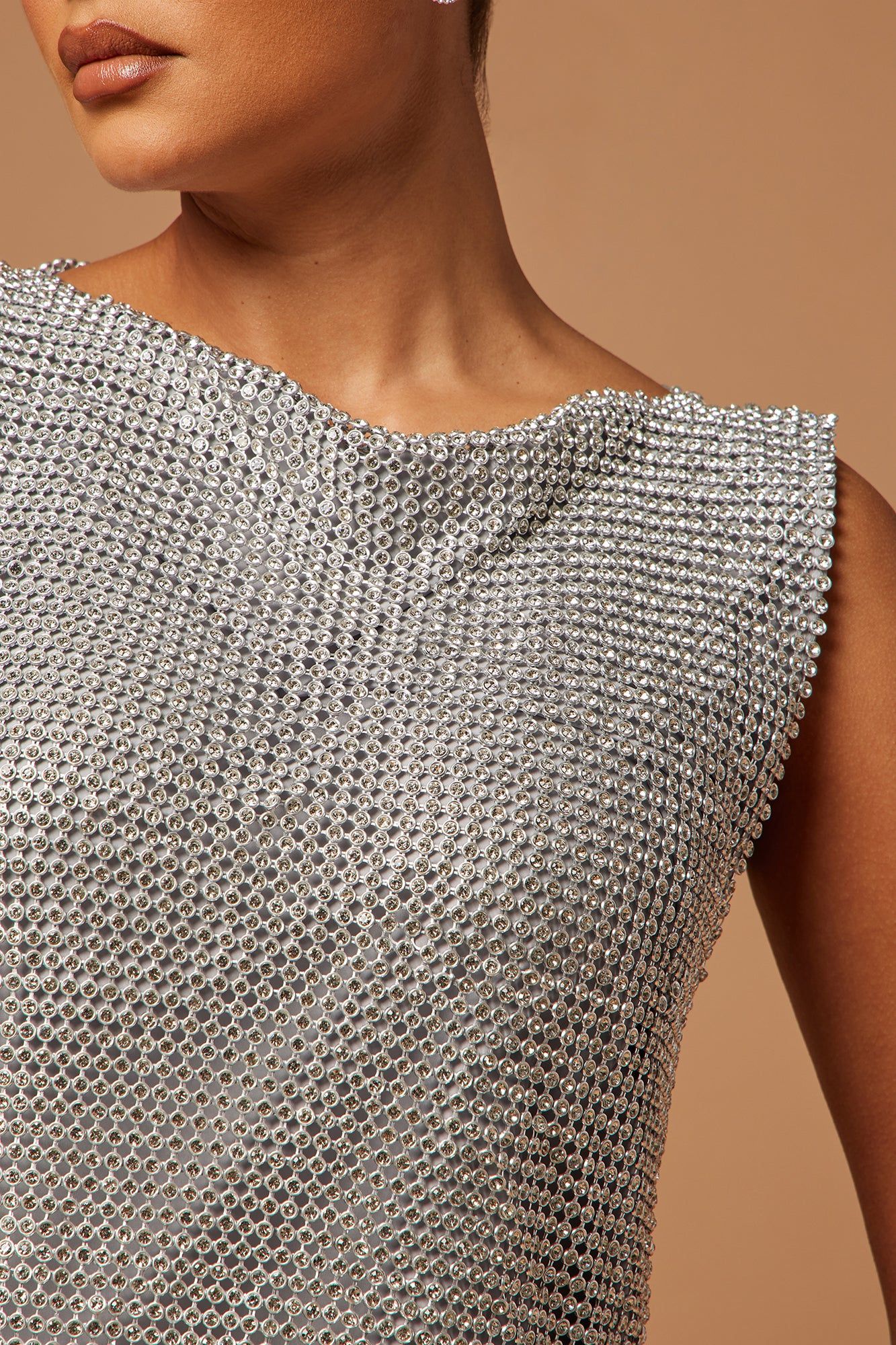 Joanna Rhinestone Chainmail Top - Silver sold by Fashion Nova product image thumbnail 4