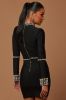 Amelia Embellished Mini Dress - Black sold by Fashion Nova