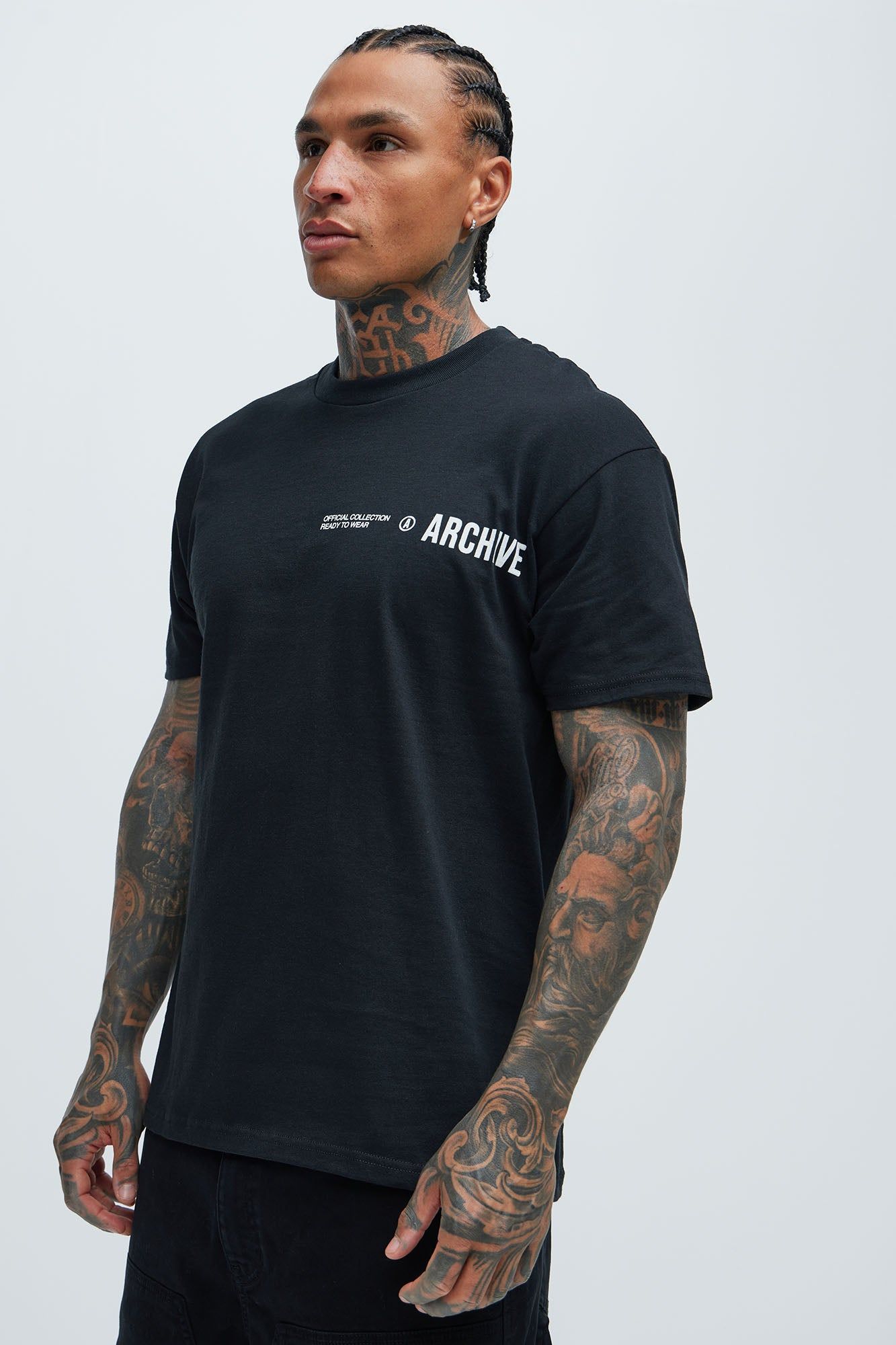 Archive Short Sleeve Tee - Black sold by Fashion Nova
