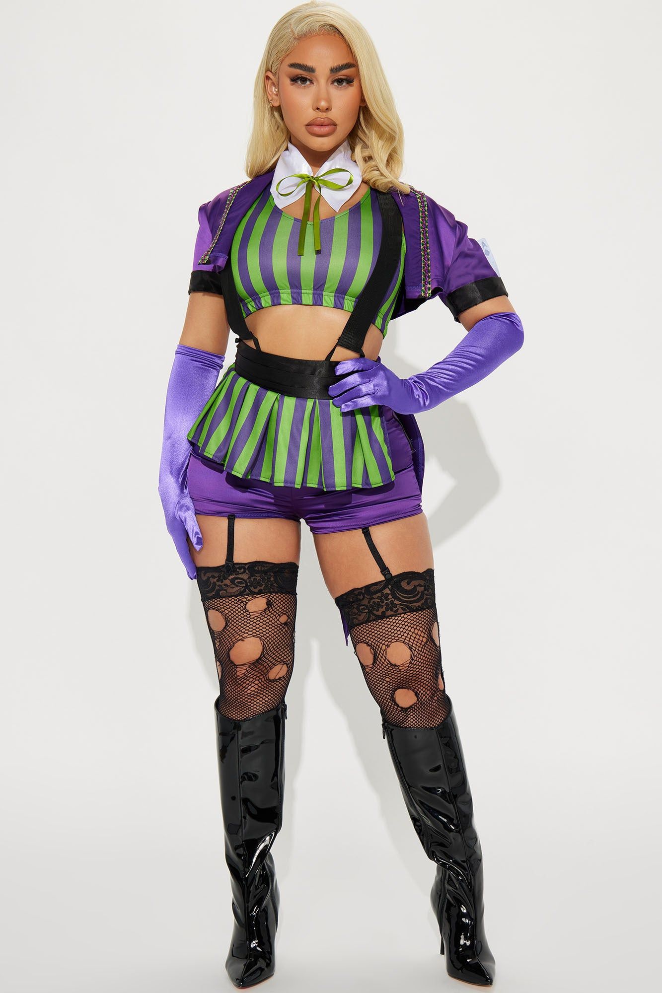 Mad Villain 5 Piece Costume Set - Purple/combo sold by Fashion Nova