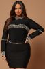 Amelia Embellished Mini Dress - Black sold by Fashion Nova