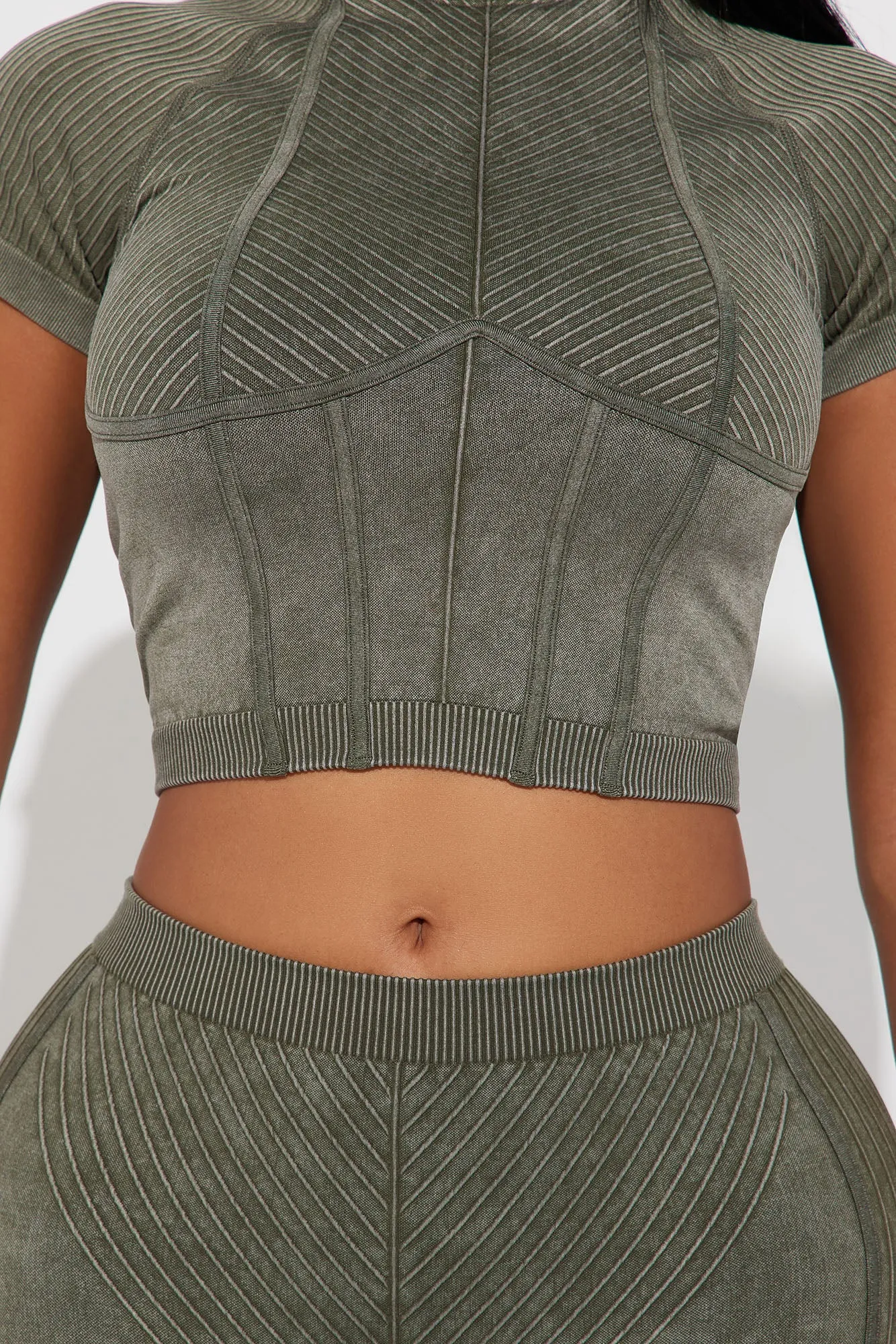 Hiking Hottie Washed Seamless Active Set - Olive sold by Fashion Nova product image thumbnail 4