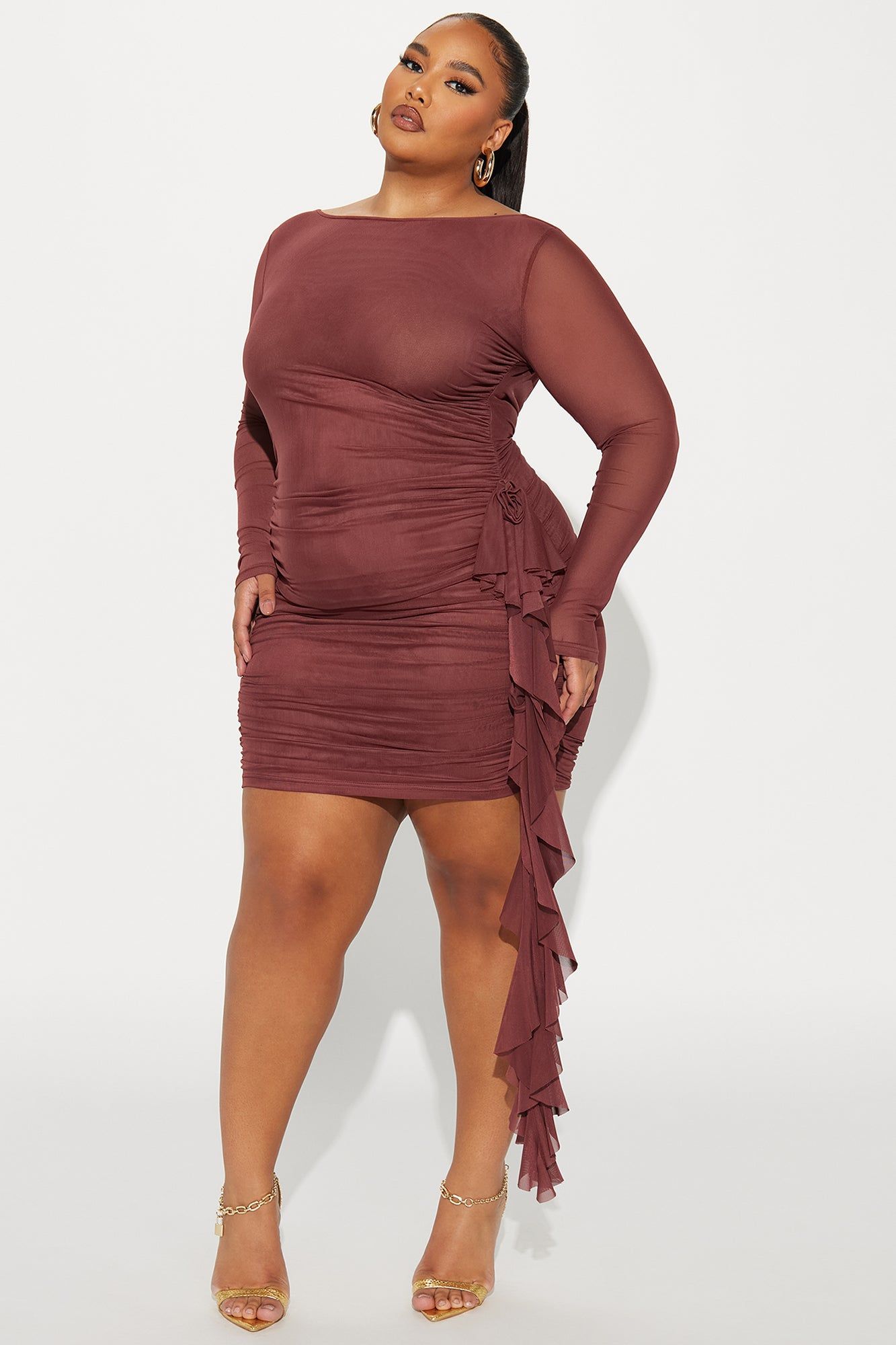 Mila Mesh Mini Dress - Chocolate sold by Fashion Nova product image thumbnail 5
