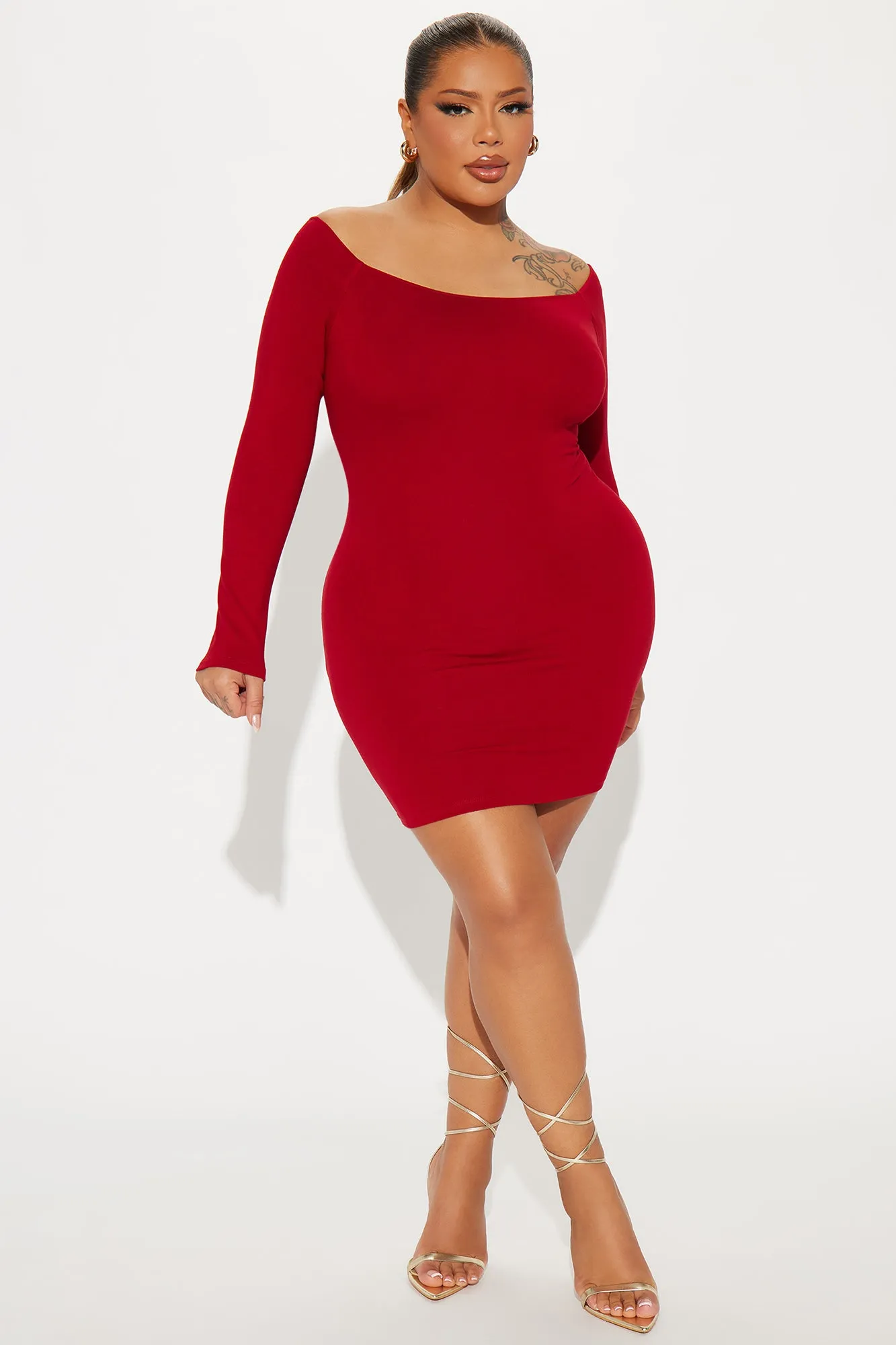 My Go To Off Shoulder Mini Dress - Red sold by Fashion Nova product image thumbnail 4