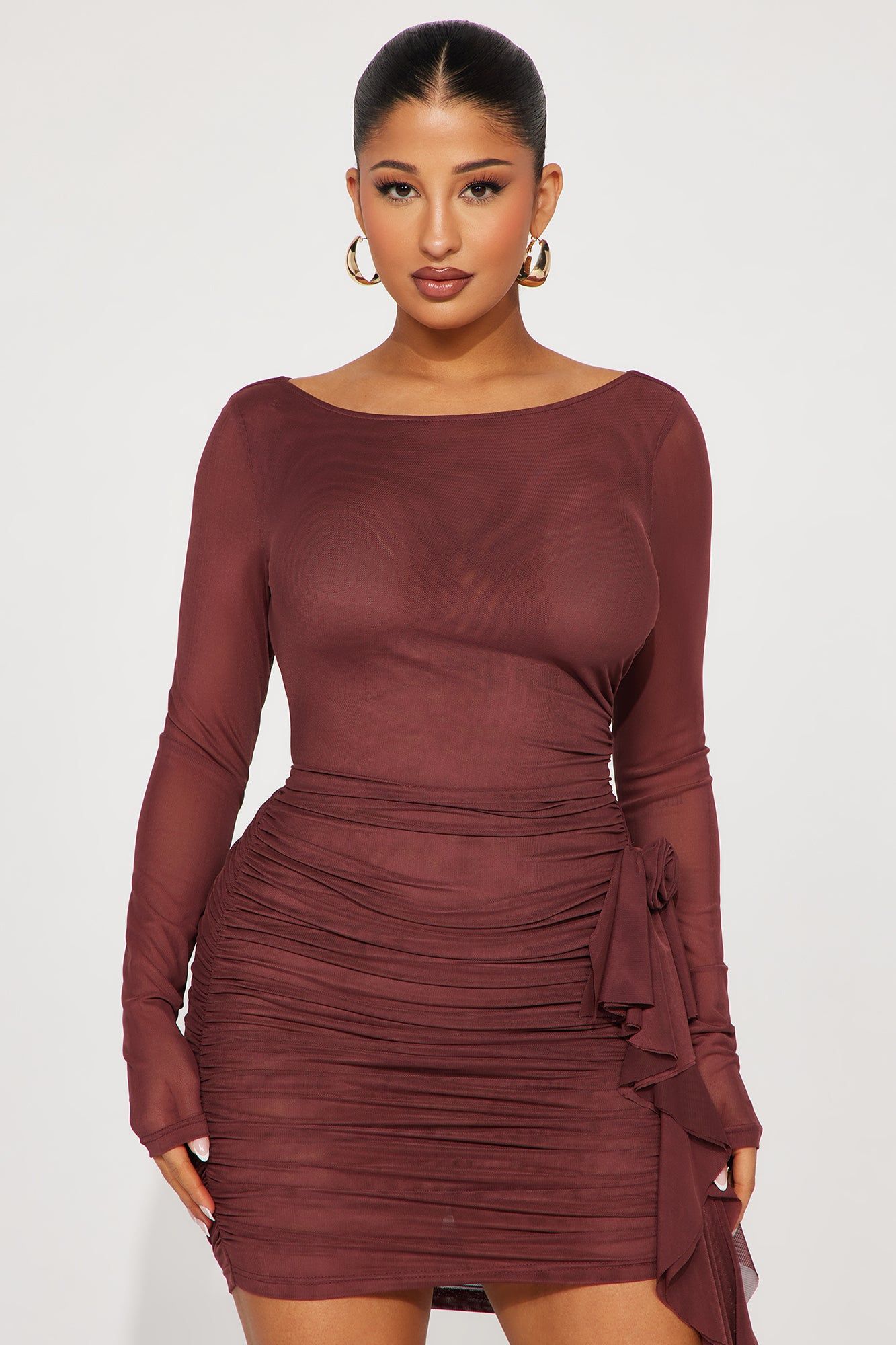 Mila Mesh Mini Dress - Chocolate sold by Fashion Nova product image thumbnail 2