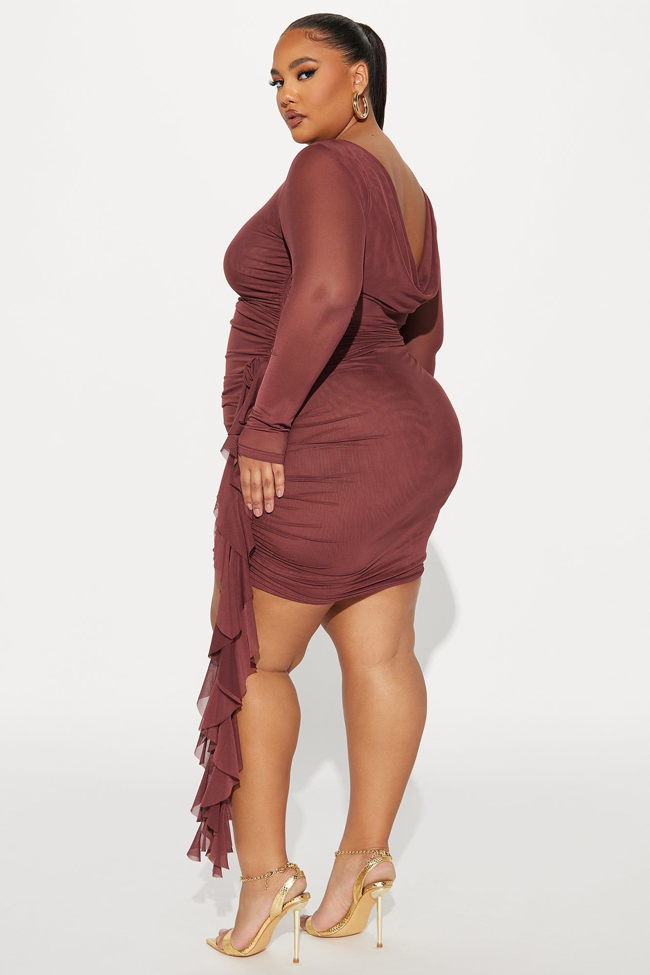 Mila Mesh Mini Dress - Chocolate sold by Fashion Nova product image thumbnail 4