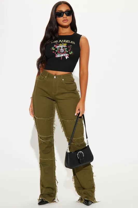 Doing The Most Straight Leg Pant - Olive sold by Fashion Nova