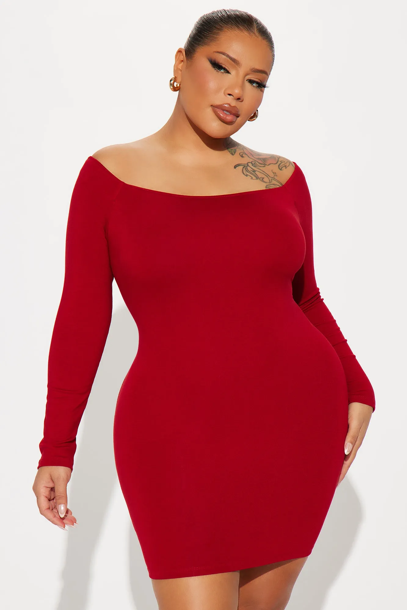My Go To Off Shoulder Mini Dress - Red sold by Fashion Nova product image thumbnail 5