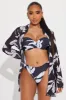 Betty 3 Piece Bikini Set - Black/White sold by Fashion Nova
