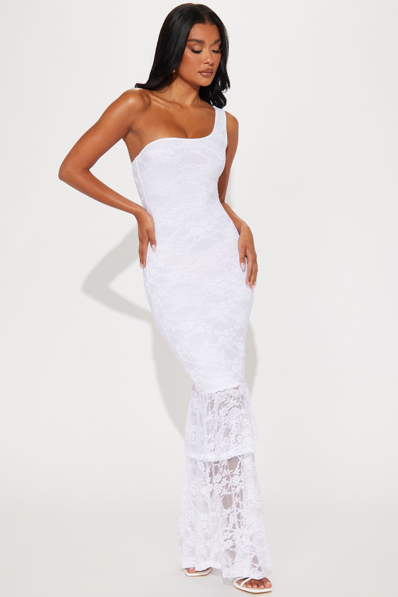 A Romantic Dream Lace Maxi Dress - Ivory sold by Fashion Nova