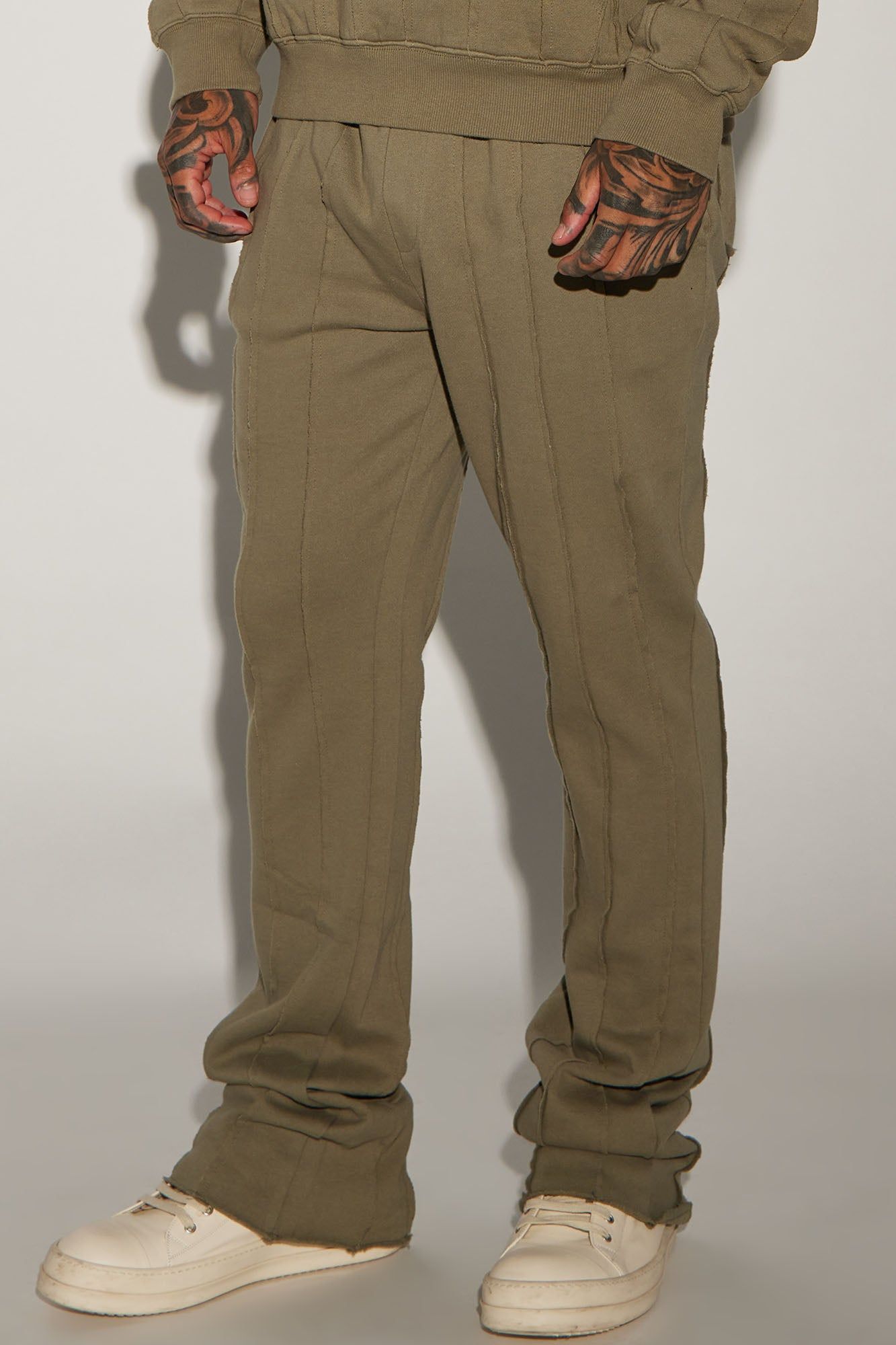 Tyson Row Down Flared Sweatpant - Olive sold by Fashion Nova