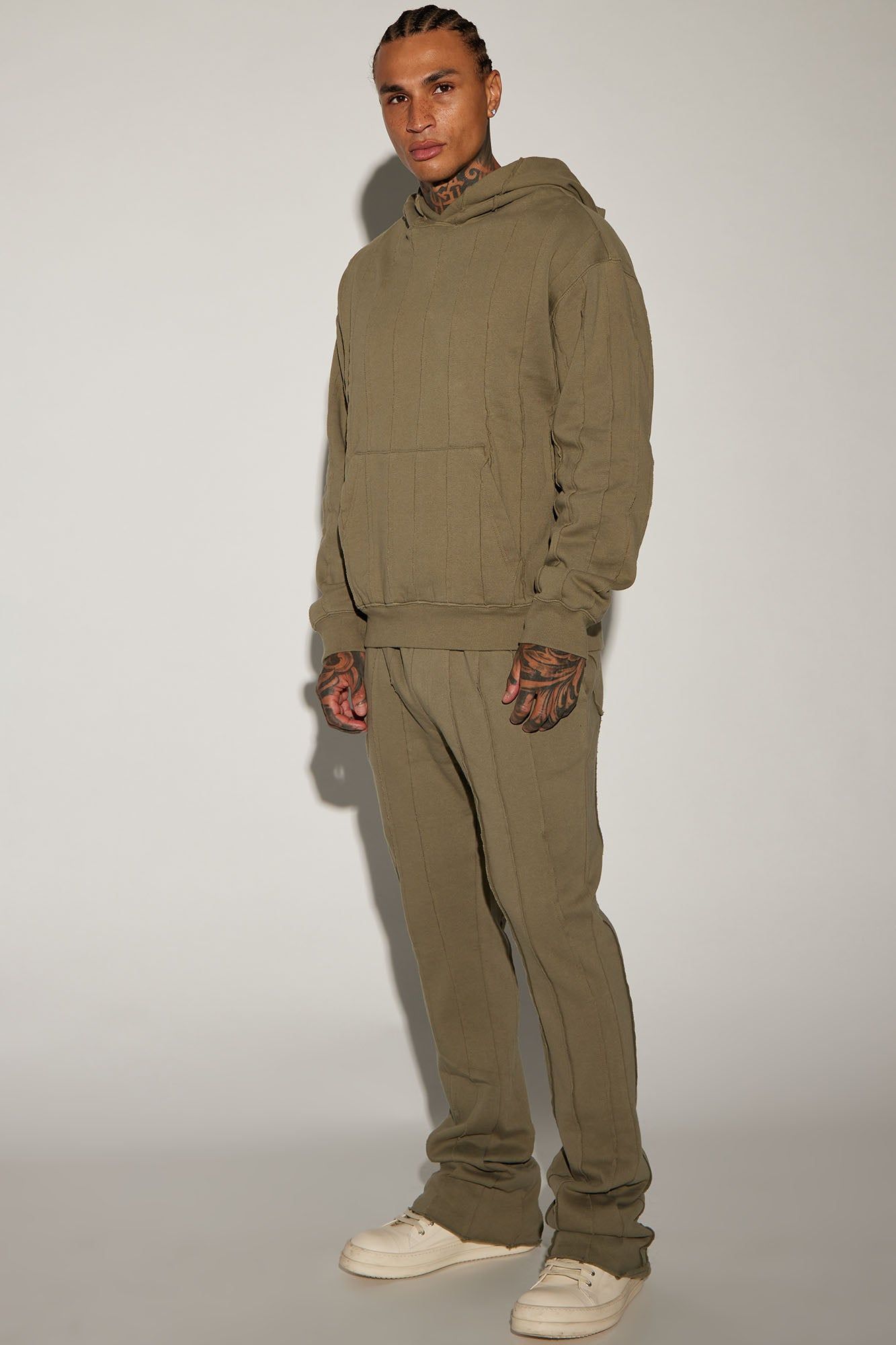 Tyson Row Down Flared Sweatpant - Olive sold by Fashion Nova product image thumbnail 2