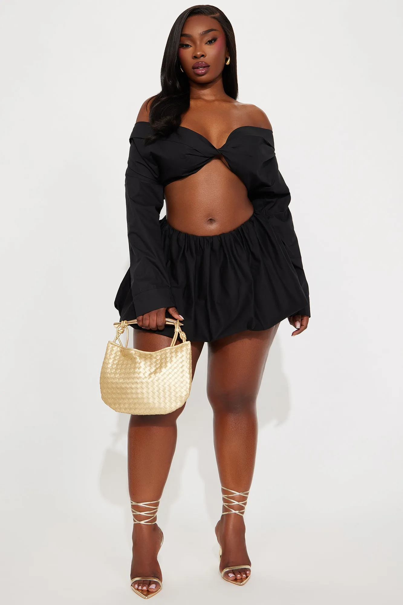 Suzette Poplin Bubble Mini Skirt - Black sold by Fashion Nova product image thumbnail 4