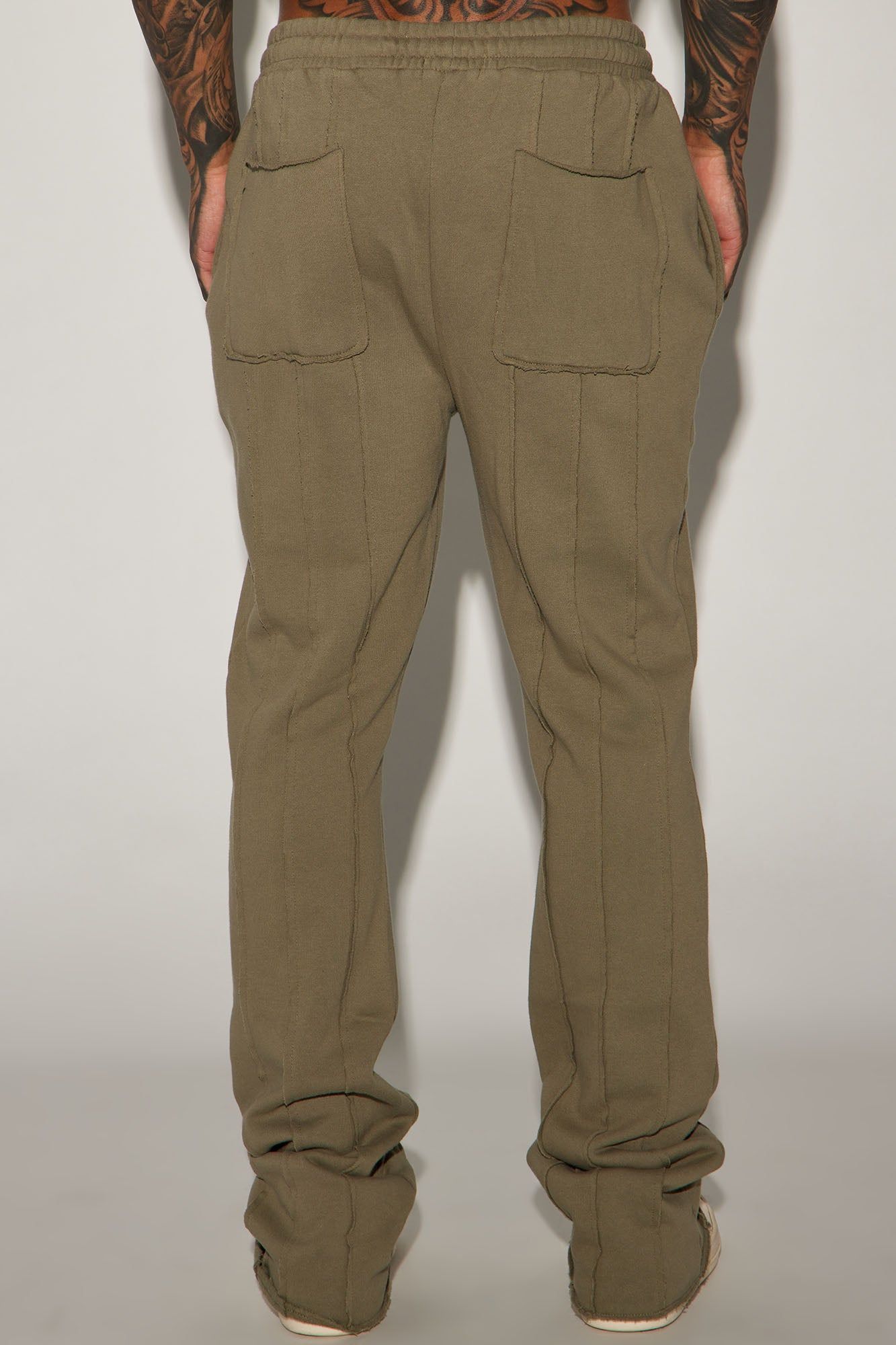 Tyson Row Down Flared Sweatpant - Olive sold by Fashion Nova product image thumbnail 4