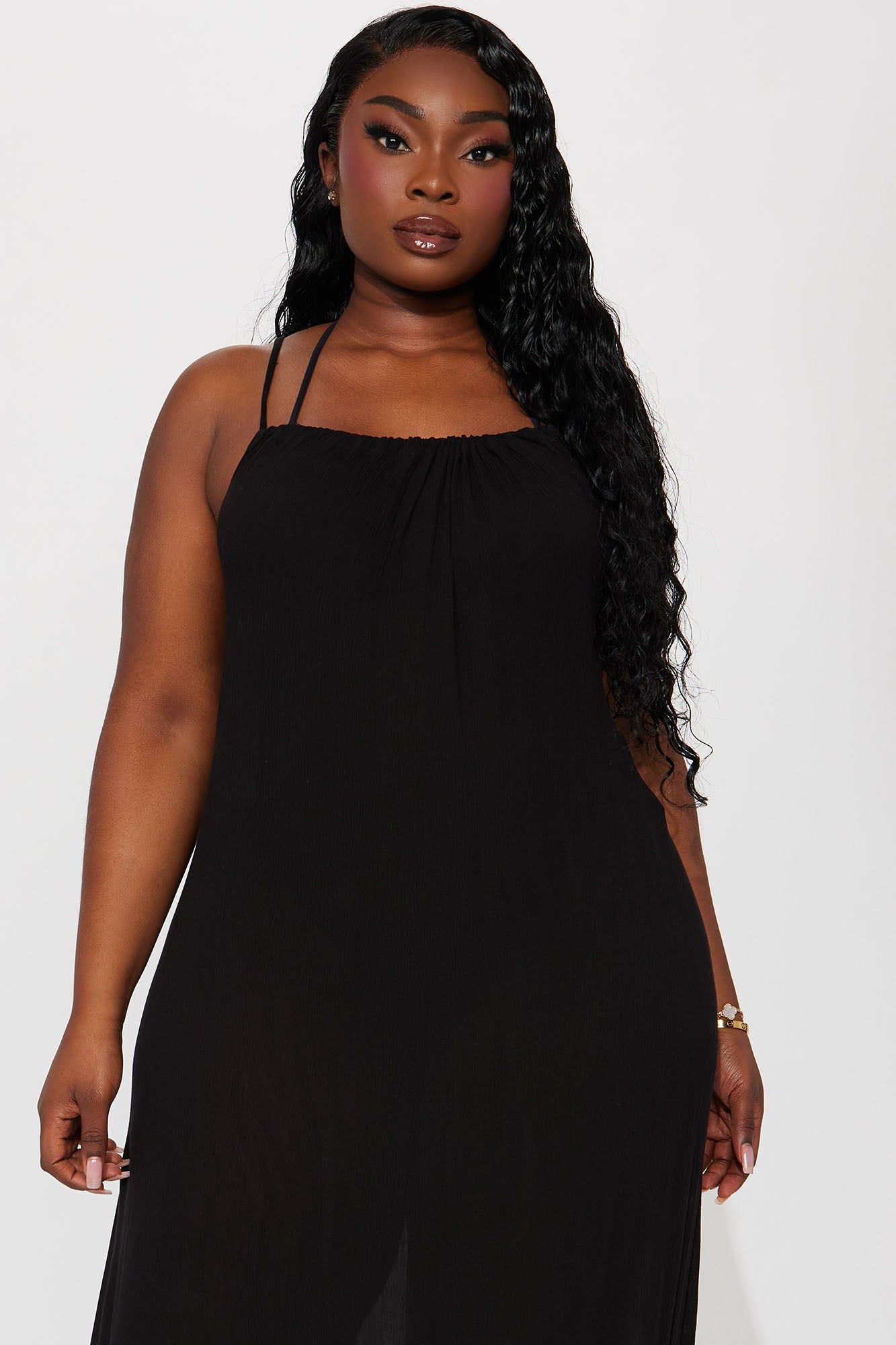 Breezy Nights Linen Swim Cover Up Racerback Dress - Black sold by Fashion Nova product image thumbnail 5