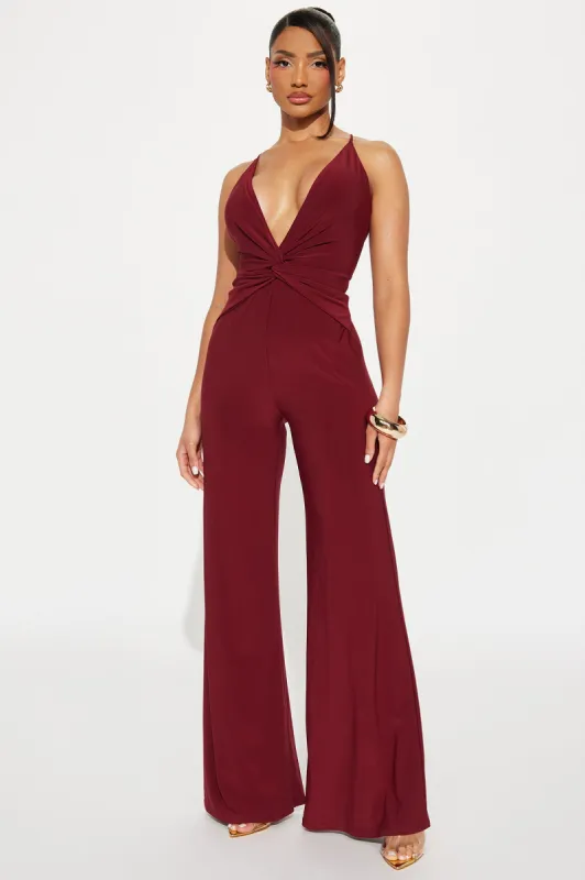 A New Me Jumpsuit - Wine sold by Fashion Nova
