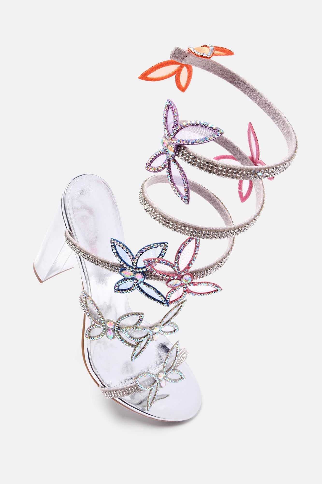 Like Brand New Wrap Up Heels - Silver sold by Fashion Nova product image thumbnail 4