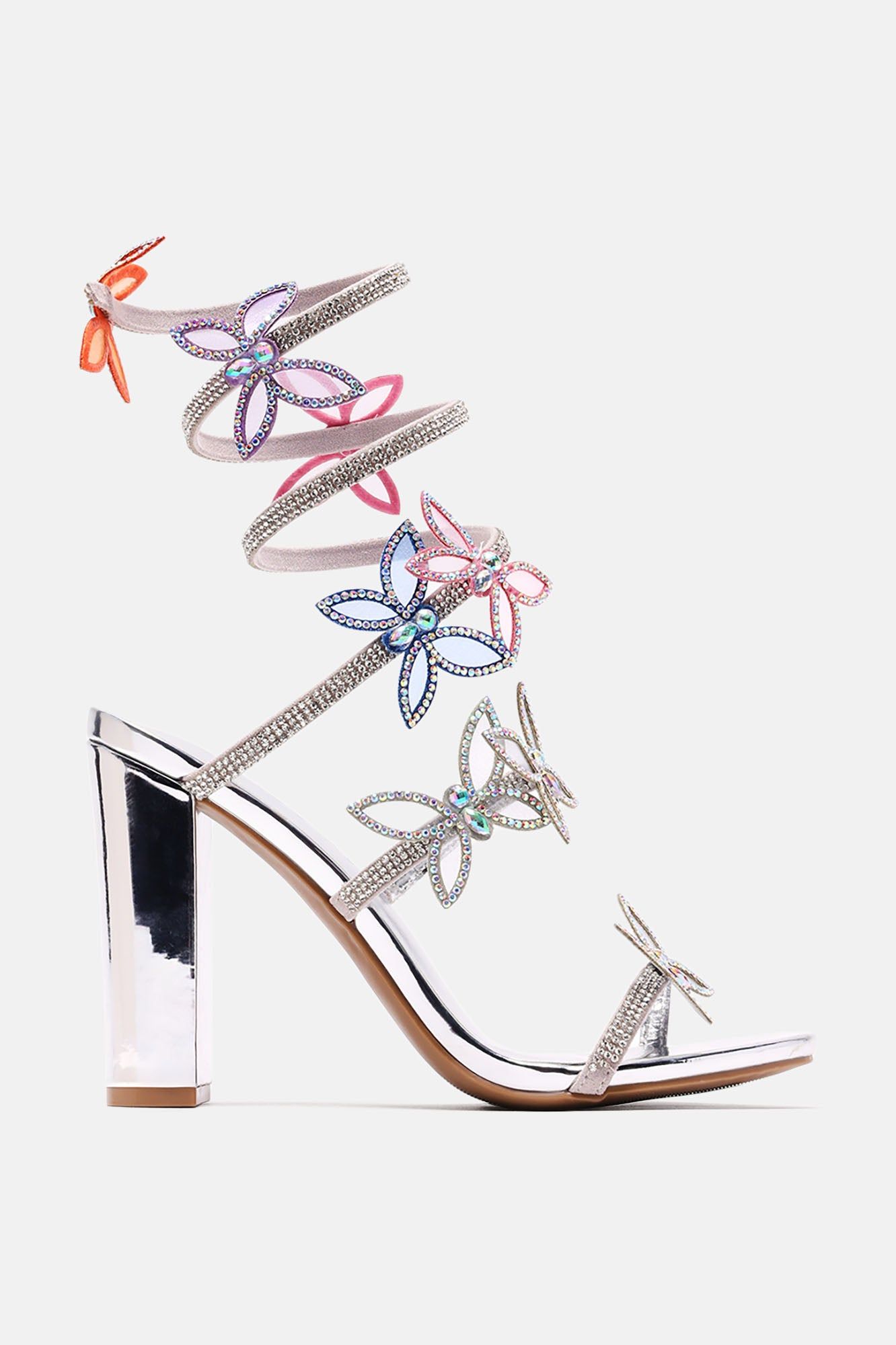 Like Brand New Wrap Up Heels - Silver sold by Fashion Nova product image thumbnail 5