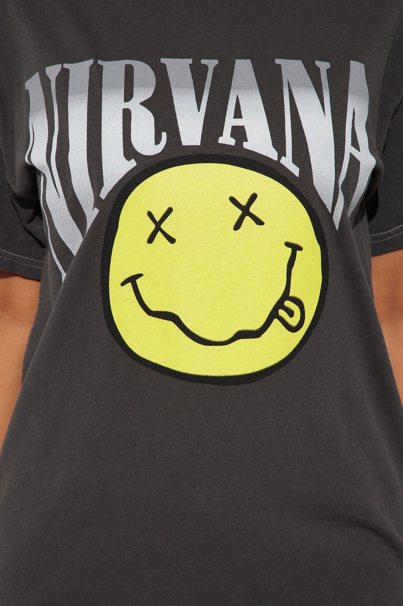 Nirvana Arched Logo Washed Tee - Black Wash sold by Fashion Nova product image thumbnail 3