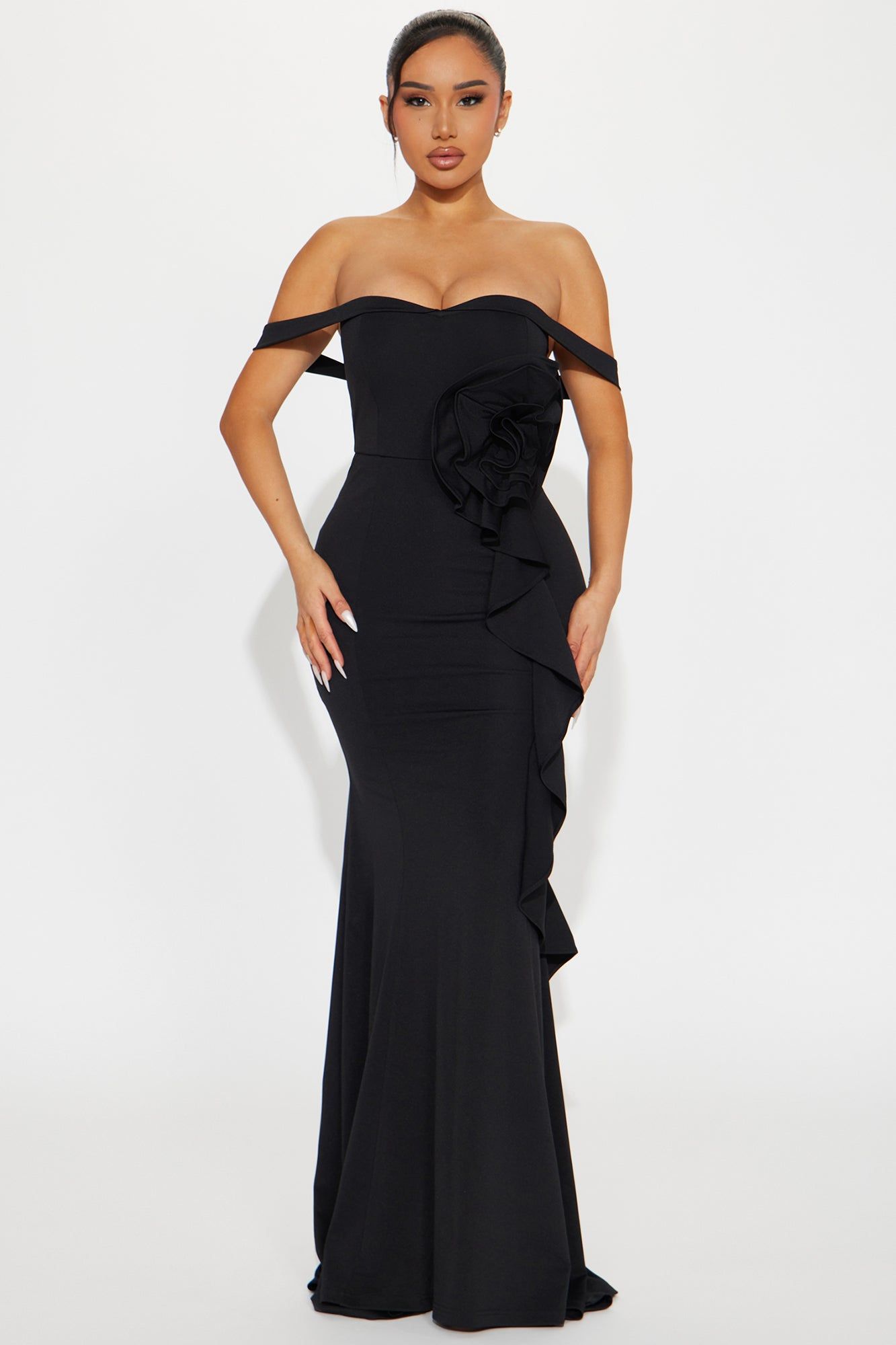 Sitting Pretty Gown - Black sold by Fashion Nova