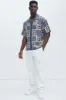 Nolan Textured Shirt - Tan/Multi sold by Fashion Nova