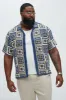 Nolan Textured Shirt - Tan/Multi sold by Fashion Nova