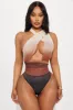 Booking Flights Mesh Bodysuit - Brown/combo sold by Fashion Nova