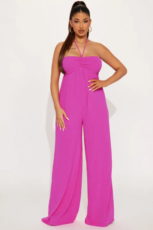 Cabana Beach Jumpsuit - Hot Pink sold by Fashion Nova
