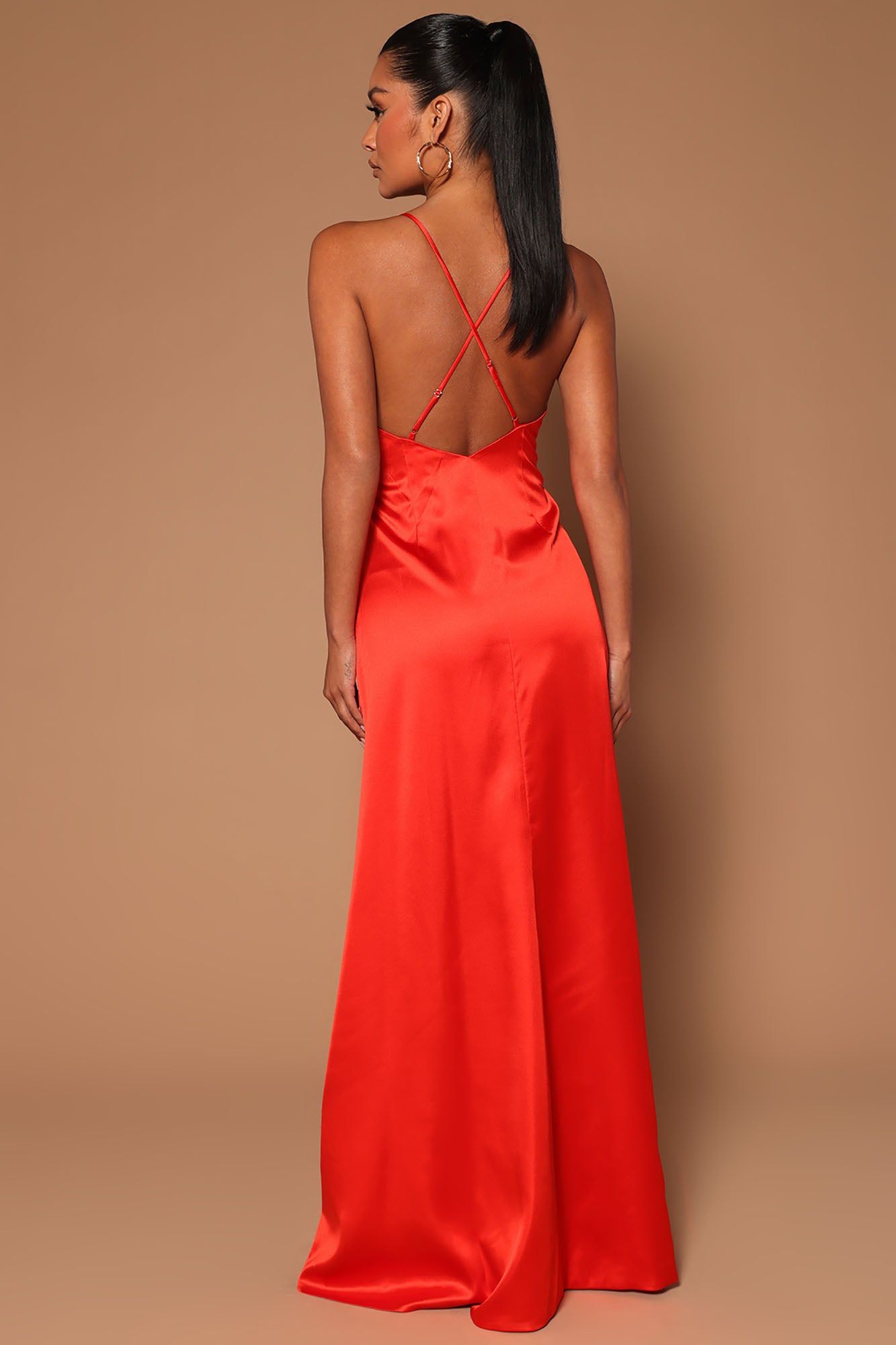 alc orange angelina dress A.L.C. Angelina Satin Pleated Dress