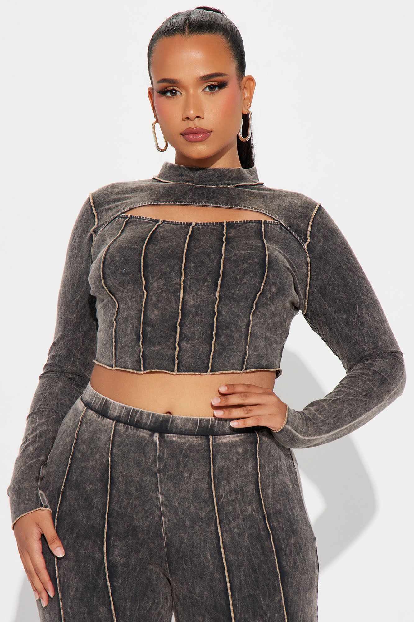 Bianca Mineral Wash Legging Set - Black sold by Fashion Nova product image thumbnail 2