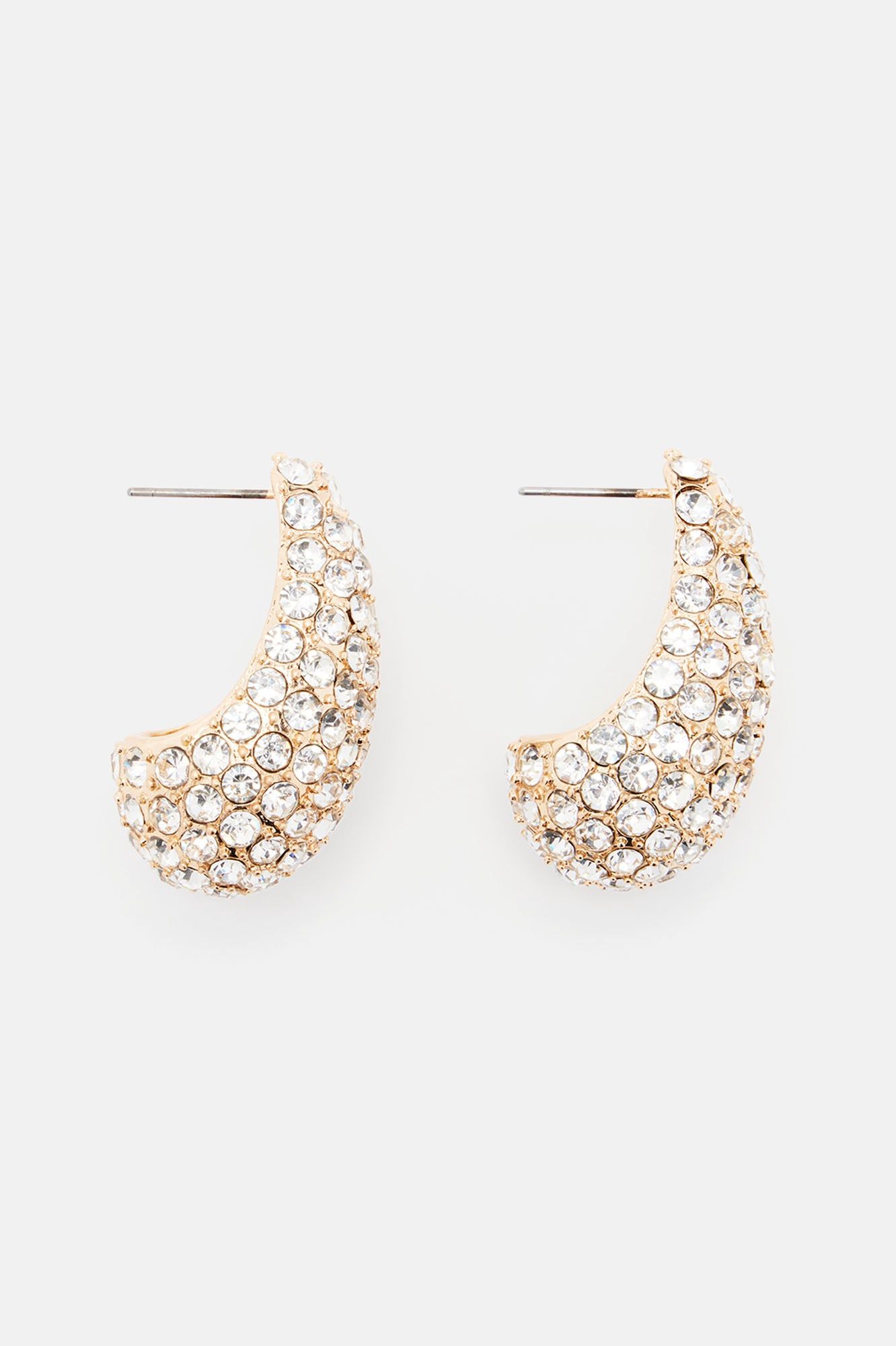 Nice Touch Rhinestone Earrings - Gold sold by Fashion Nova product image thumbnail 3