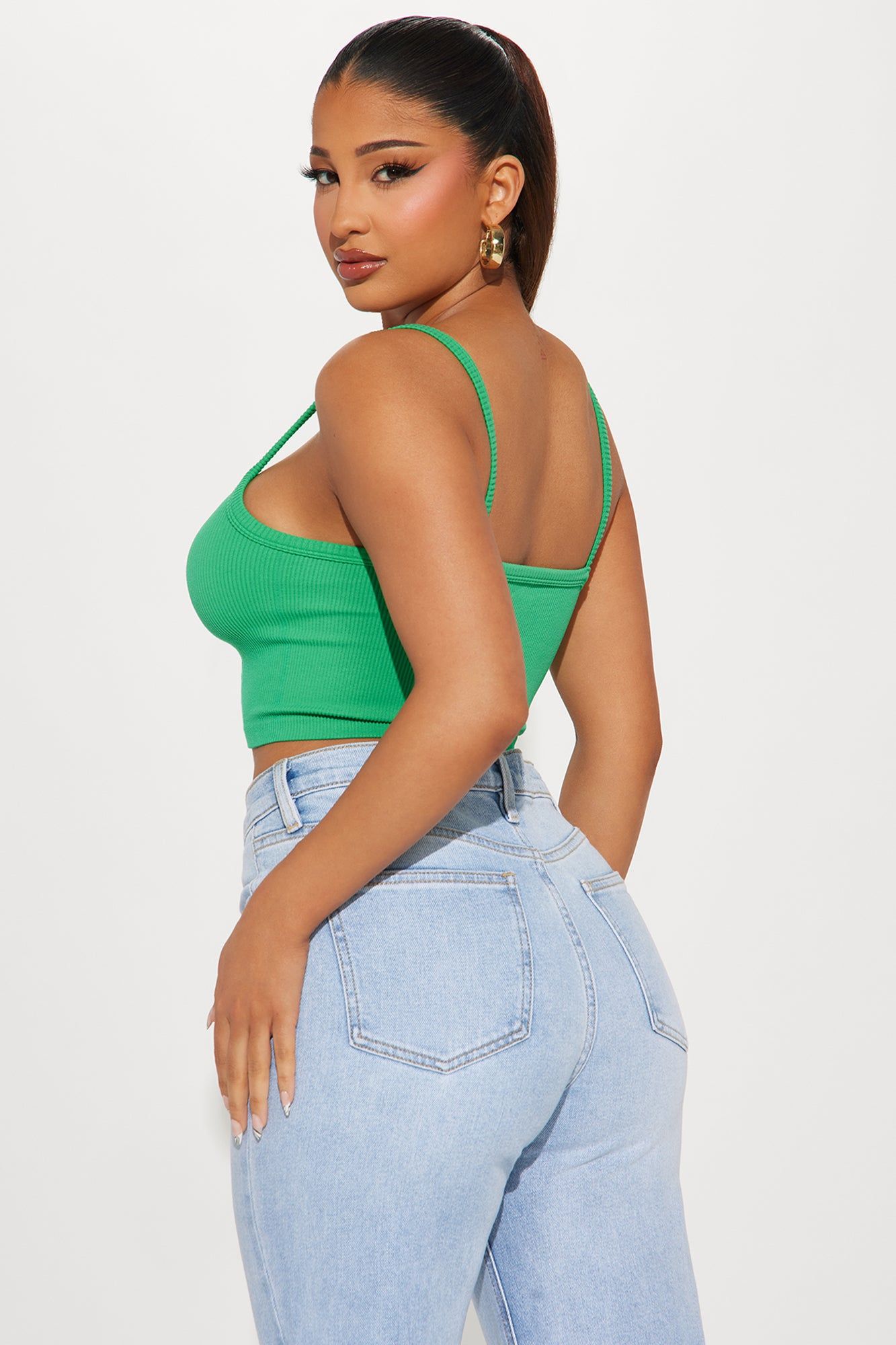 Everyday Cutie Ribbed Seamless Cami - Kelly Green sold by Fashion Nova product image thumbnail 3