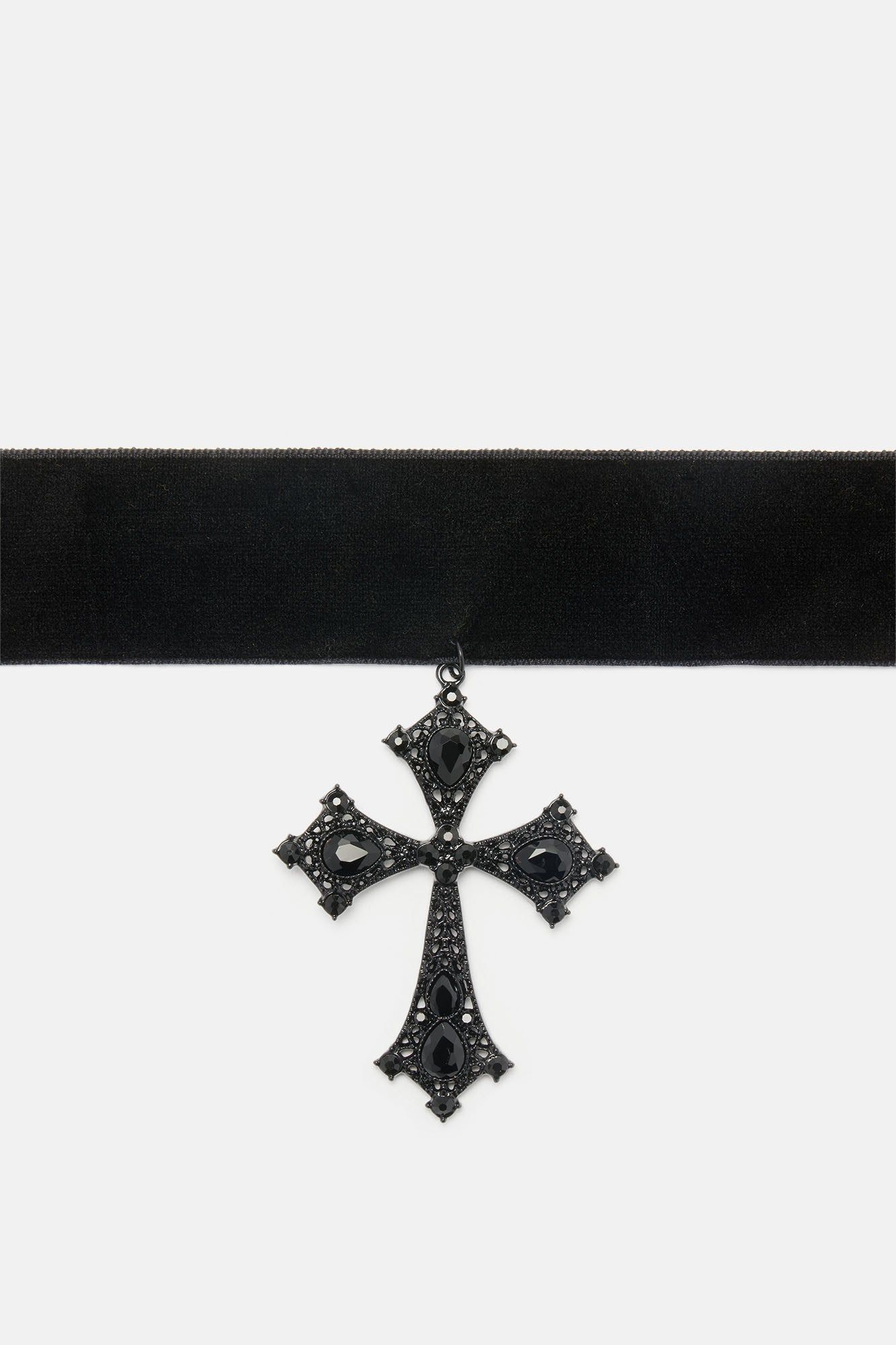 The Cross Choker Necklace - Black sold by Fashion Nova product image thumbnail 3