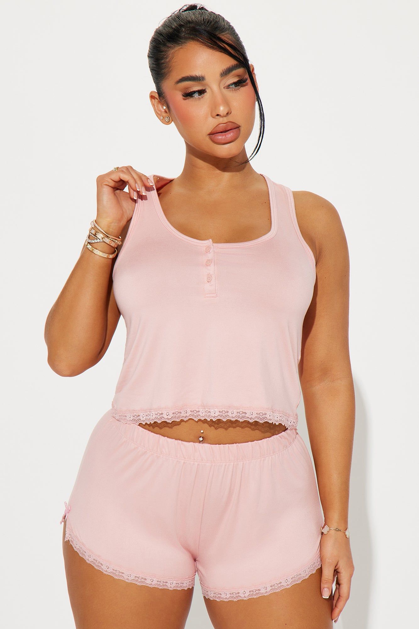 Sleepover Ready PJ Short Set - Pink sold by Fashion Nova