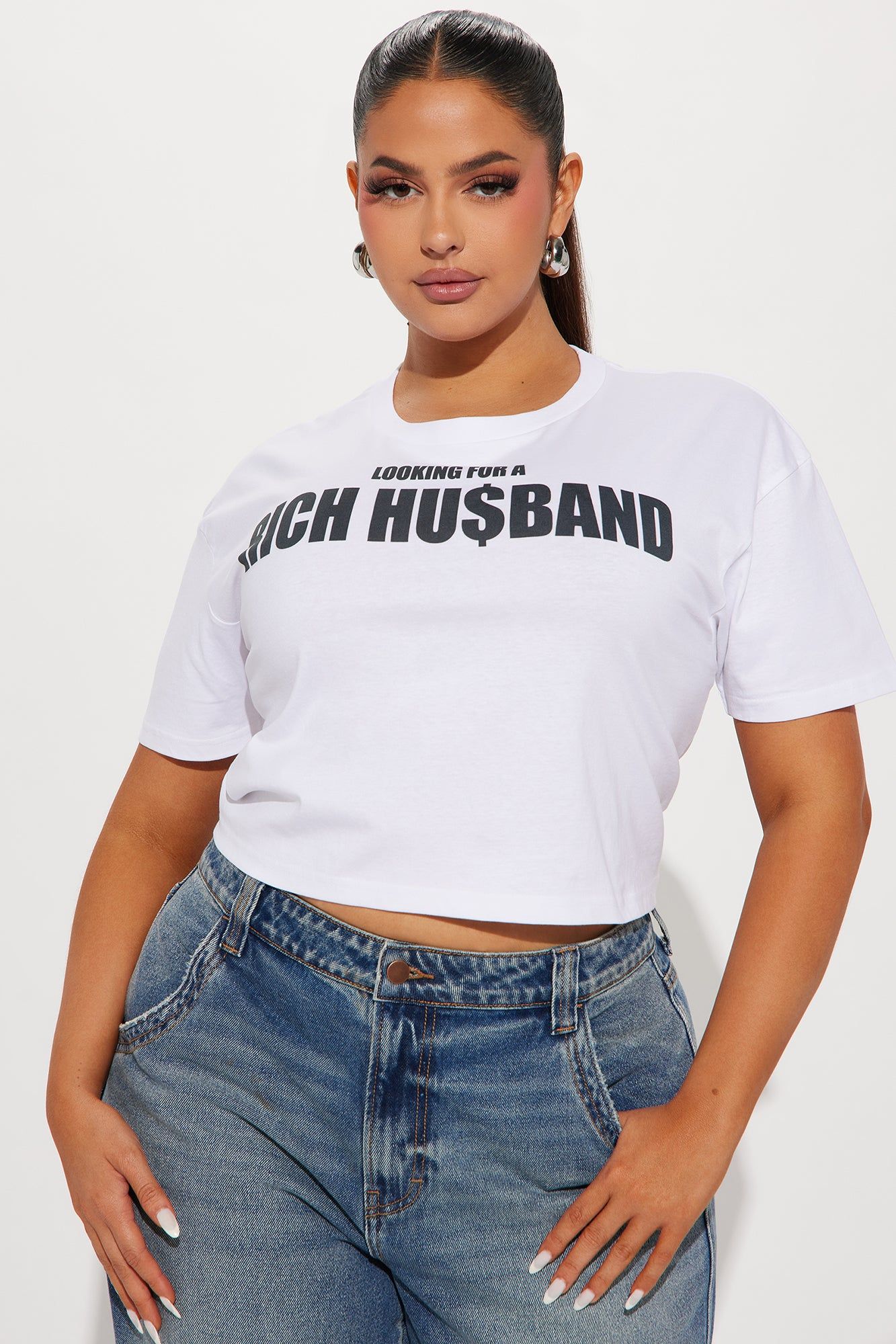 Looking For a Rich Husband Crop Top - White sold by Fashion Nova product image thumbnail 5