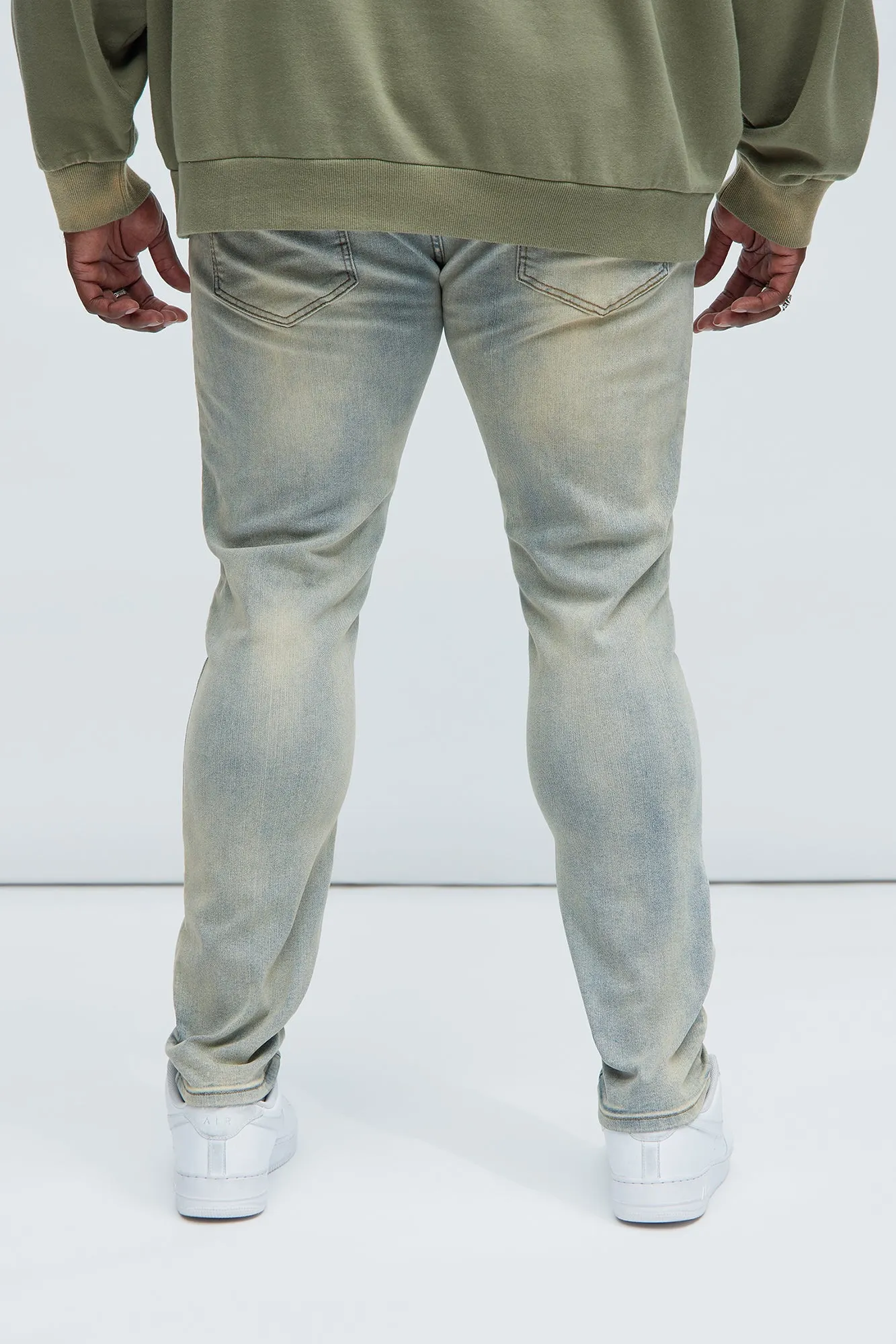 Above It All Ripped Stacked Skinny Jeans - Vintage Blue Wash sold by Fashion Nova product image thumbnail 3