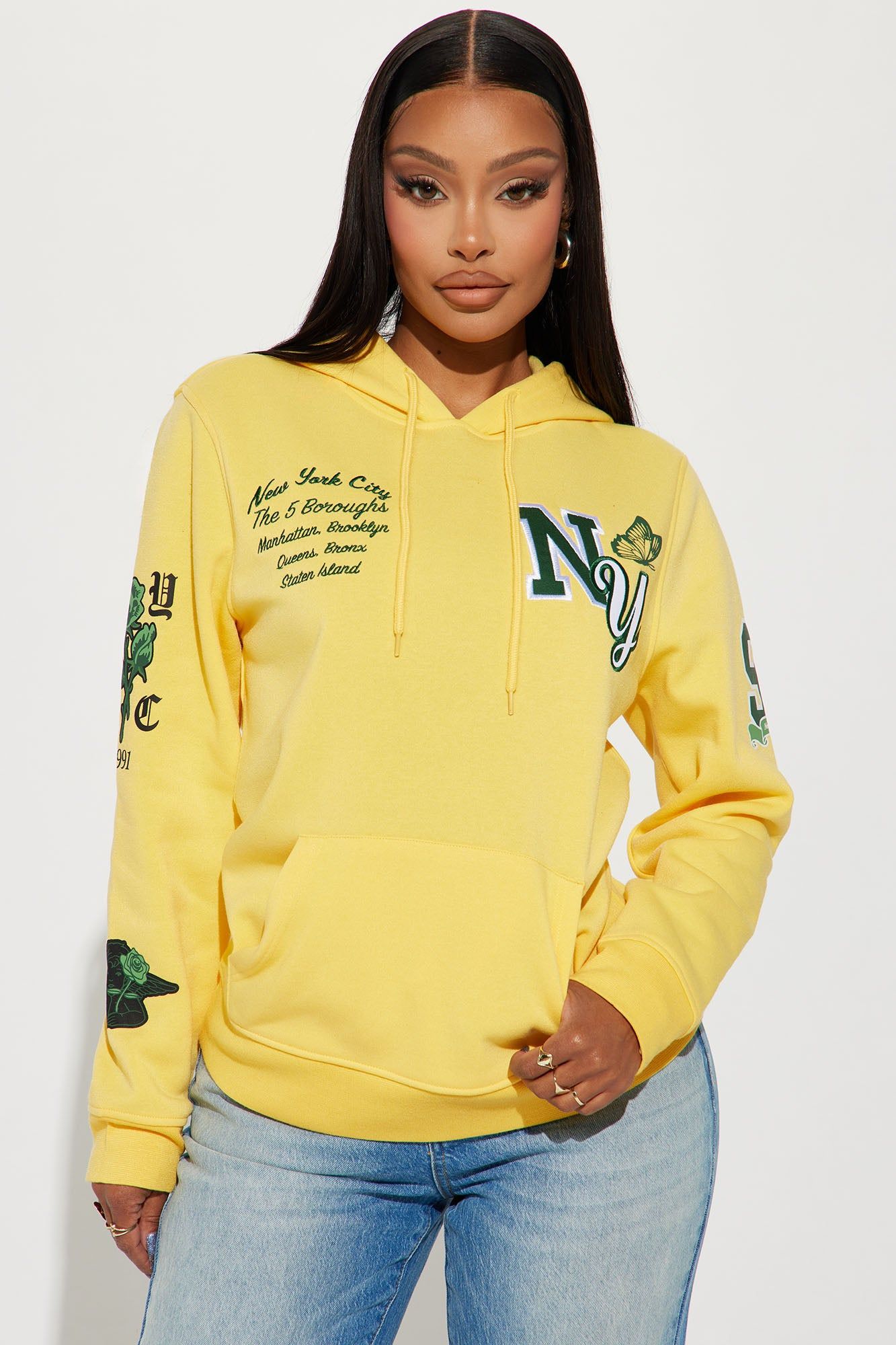 NY Butterfly Hoodie - Yellow sold by Fashion Nova