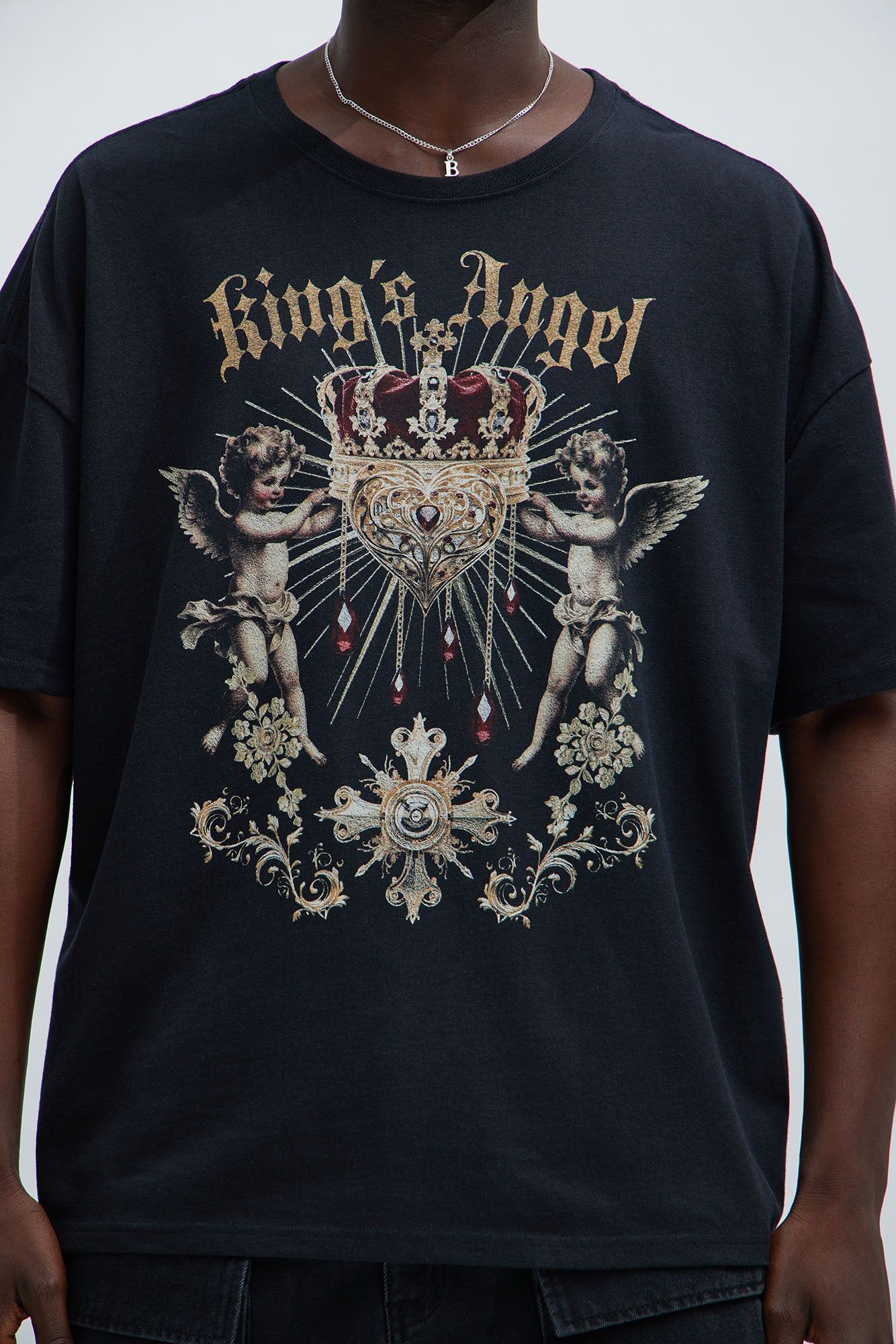 Kings Angel Oversize Short Sleeve Tee - Black sold by Fashion Nova product image thumbnail 3