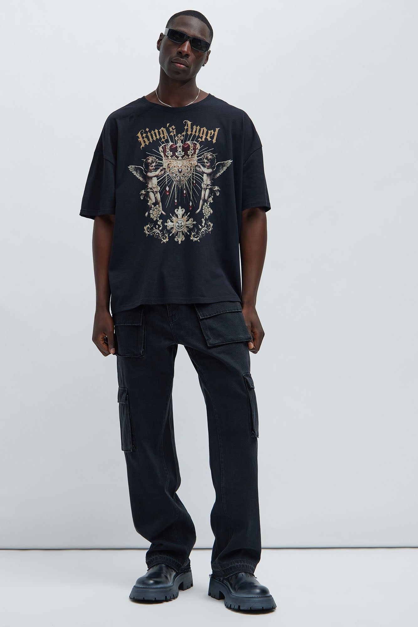 Kings Angel Oversize Short Sleeve Tee - Black sold by Fashion Nova product image thumbnail 2