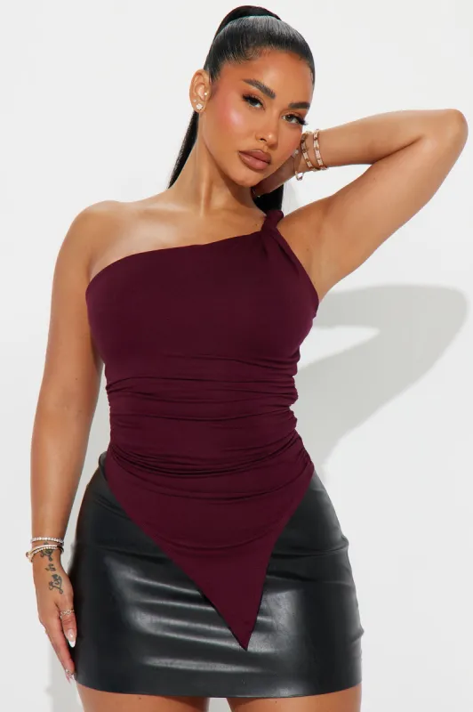 Summer One Shoulder Top - Wine sold by Fashion Nova