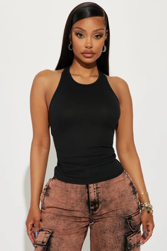 Diana High Neck Top - Black sold by Fashion Nova