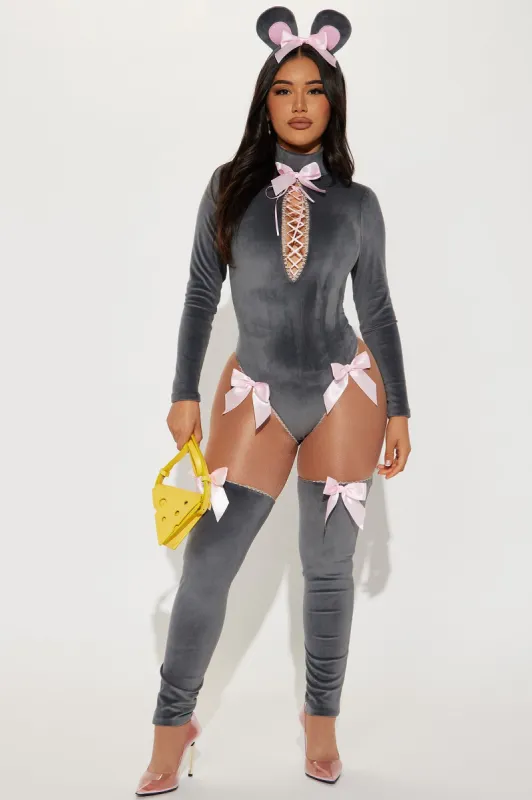Cute Little Mouse 5 Piece Costume Set - Grey sold by Fashion Nova